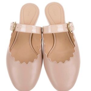 Chloe Lauren Flat Scalloped Mule with Buckle